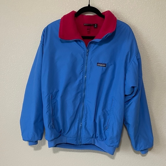 Vintage Patagonia Retro 1989 Fleece Lined Jacket Women’s 14 Blue Pink Full Zip - Picture 1 of 15